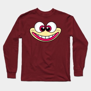 Happy Smiling Funny Face Cartoon Emoji Long Sleeve T-Shirt